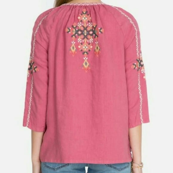 NWT Johnny Was Rose Linen Top XS Chandra New - Picture 4 of 7